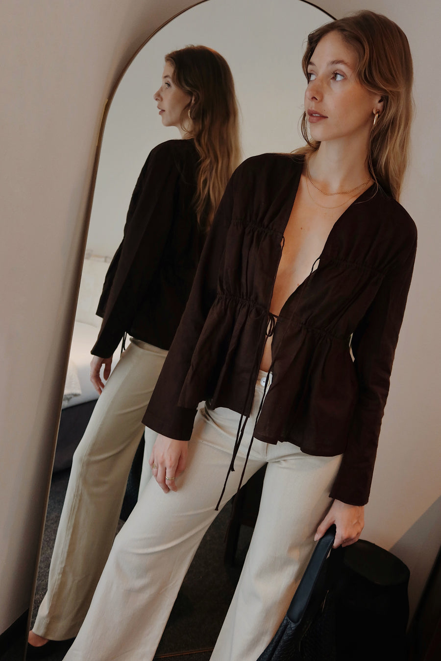 The Becca Top in Brown