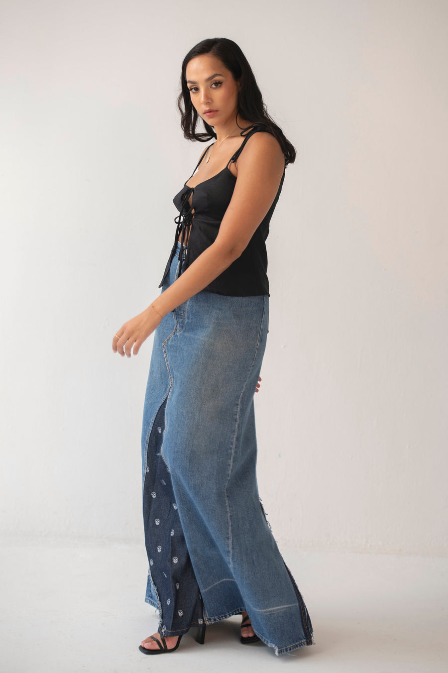 The REMADE Two Tone Maxi Skirt