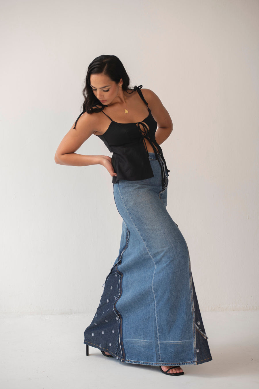 The REMADE Two Tone Maxi Skirt